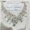 Image 1 : 18KT White Gold Diamond Art Deco Swirl Necklace