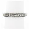 Image 1 : Estate 18k White Gold 0.90 ctw Pave Diamond 3.7mm 3 Sided Wedding Stack Band Rin