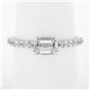 Image 9 : 14k White Gold 1.21 ctw GIA Emerald Cut Sideways Diamond Solitaire Engagement Ri