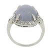 Image 9 : Antique Platinum GIA Ceylon NO HEAT Cabochon Blue Star Sapphire & Diamond Ring