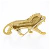 Image 3 : Vintage 18K Yellow Gold Detailed Textured Standing Lion w/ Ruby Eye Brooch Pin