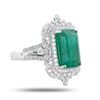 Image 2 : 8.79 ctw Emerald and 1.47 ctw Diamond Platinum Ring