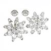 Image 5 : Vintage Platinum 6.4 ctw Pear Marquise Diamond Large Snowflake Spray Stud Earrin