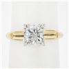 Image 8 : Vintage 14k Gold & Platinum 0.82 ctw G VS Diamond Solitaire Wheat Engagement Rin