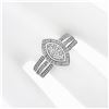 Image 3 : 10k White Gold 0.78 ctw Round Prong Diamond Marquise Shaped Cluster Promise Ring