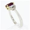 Image 9 : 18K Gold & Platinum 2.15 ctw GIA Burma VIVID RED Ruby & Emerald Cut Diamond Ring