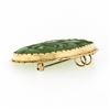 Image 2 : Vintage Floral Carved Jade Pin Brooch Pendant w/ Yellow Gold Twisted Wire Frame