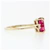 Image 5 : Vintage 14k Gold 2.20 ctw Emerald Pink Tourmaline Ring w/ Round Diamond Accents