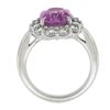 Image 2 : Platinum 5.64 ctw GIA Oval Pink Sapphire & Diamond Halo Engagement Cocktail Ring