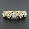 Image 2 : NEW 18k Gold 1.94 ctw Milgrain Bezel European Diamond 5 Stone Wedding Band Ring