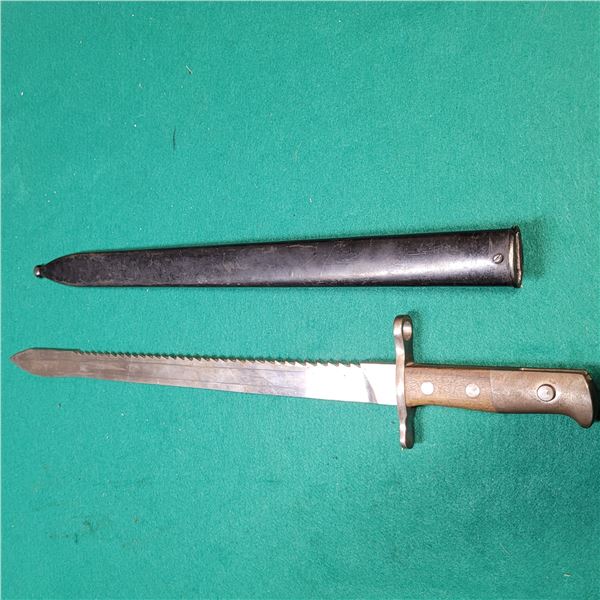 WWI Swiss M1914 K31 Pioneer Sawback Bayonet