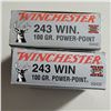 Image 2 : 243 Win  Factory Winchester Ammo 38 Rounds
