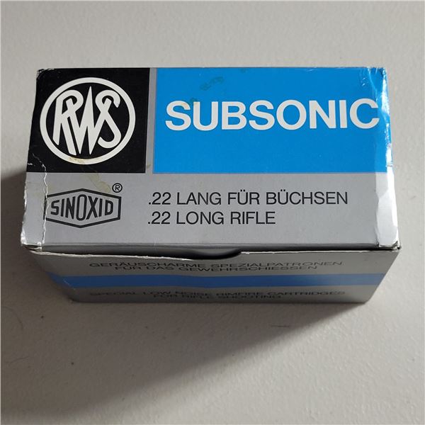.22 Long Rifle Rimfire   RWS Subsonic Ammo  500 Rounds