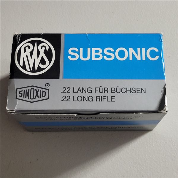 .22 Long Rifle Rimfire   RWS Subsonic Ammo  500 Rounds
