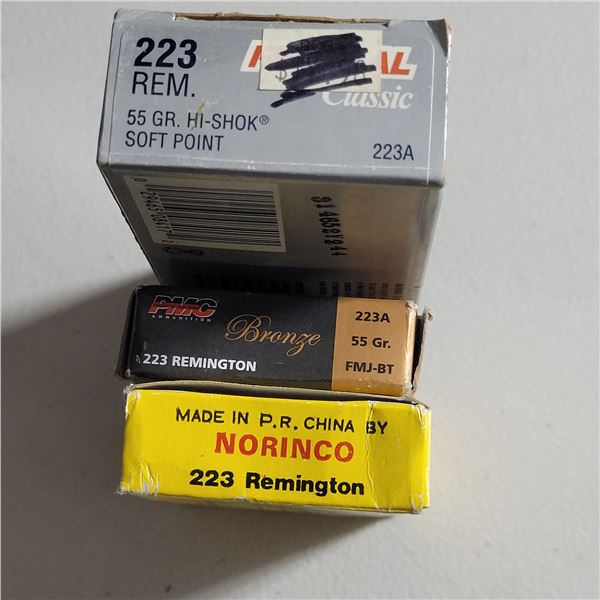 223 Rem  Federal, PMC, and Norinco Ammo 45 Rounds
