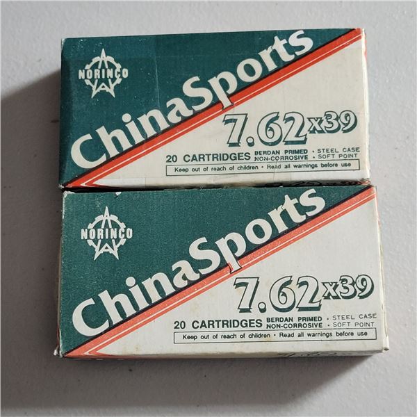 7.62x39 Chinese Sports Ammo 40 Rounds