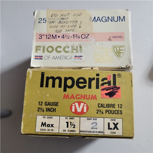 12ga  2 3/4" Imperial & Fiocchi  3" magnum Shotshells  47 rounds