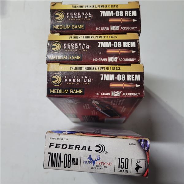 7mm-08 Factory Federal Ammo   51 Cartridges
