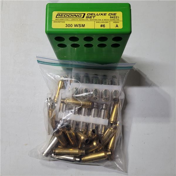 300 WSM  Redding 3 Die Reloading Set & 44  300 WSM Cases