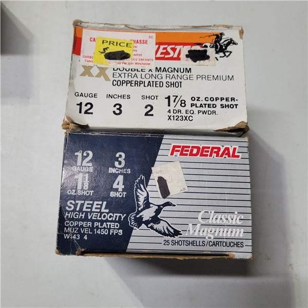 12 ga 3" Steel Federal & Lead Winchester Shotshells  46 Shells