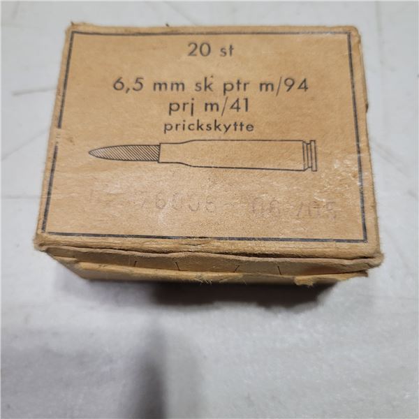 6.5x55 Military Ammo  17 Cartridges