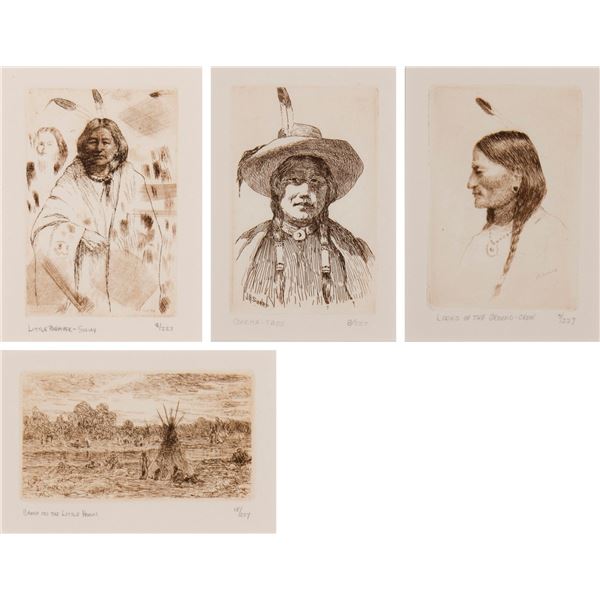 Joseph Henry Sharp (1859-1953) - Set of four (4): various sizes