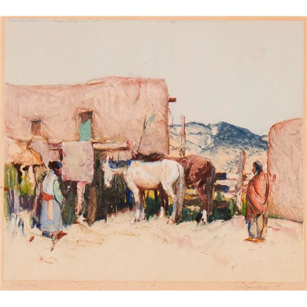 Oscar Berninghaus (1874-1952) - 7 1/4 x 8 inches