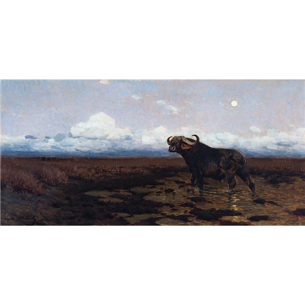 Friedrich Kuhnert (1865-1926) - 13 1/2 x 28 inches