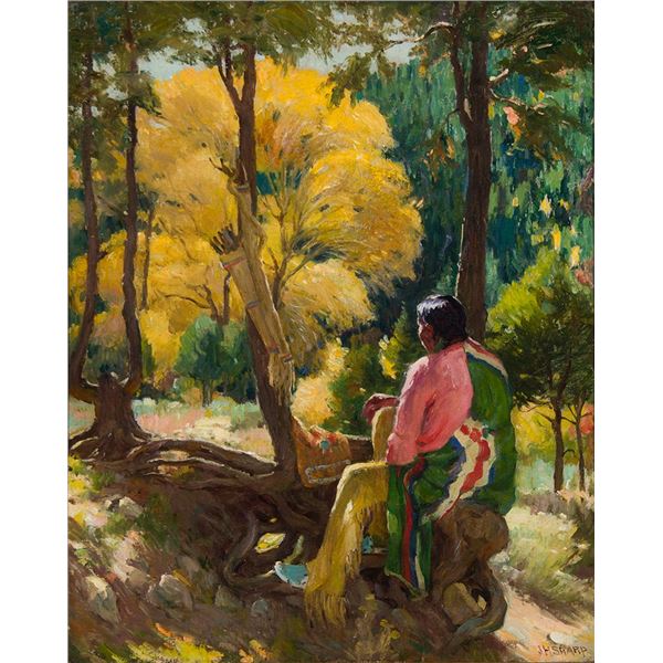 Joseph Henry Sharp (1859-1953) - 20 1/4 x 16 inches