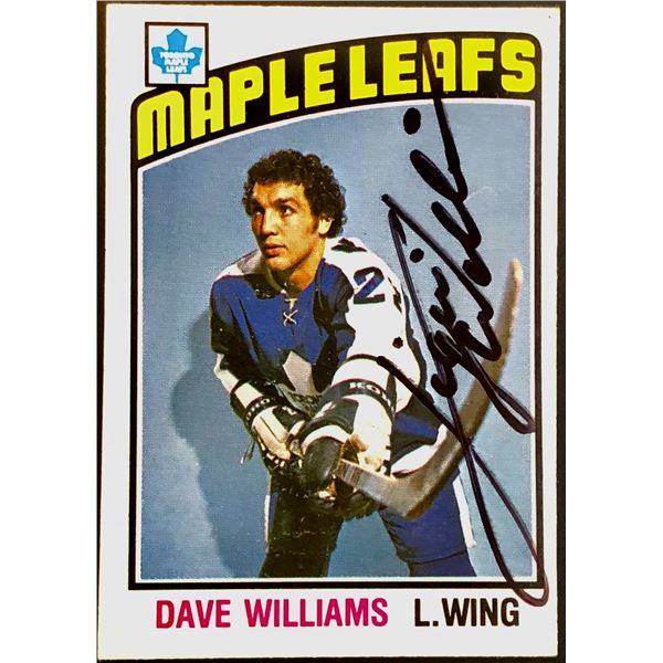 1976-77 NHL O-PEE-CHEE DAVE WILLIAMS - SIGNED