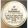 Image 2 : 1987 TOPPS COIN - ALAN TRAMMELL (HOF)