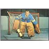 Image 1 : 1965 ST. LOUIS BLUES 3.5"x5.5" POSTCARD - JACQUES PLANTE (HOF) - SIGNED