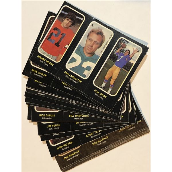 1972 O-PEE-CHEE CFL INSERT STICKERS COMPLETE SET