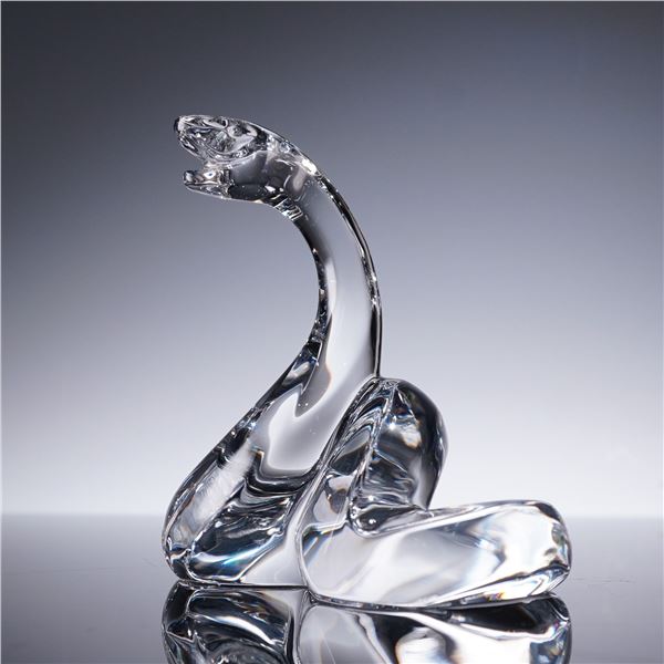 Baccarat Crystal Figurine, Snake, With Box