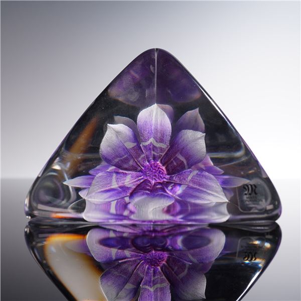 Mats Jonasson Swedish Paperweight, Signed