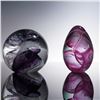Image 2 : 2pc Studio Art Glass Paperweights - Egg OBG Signed & Dated