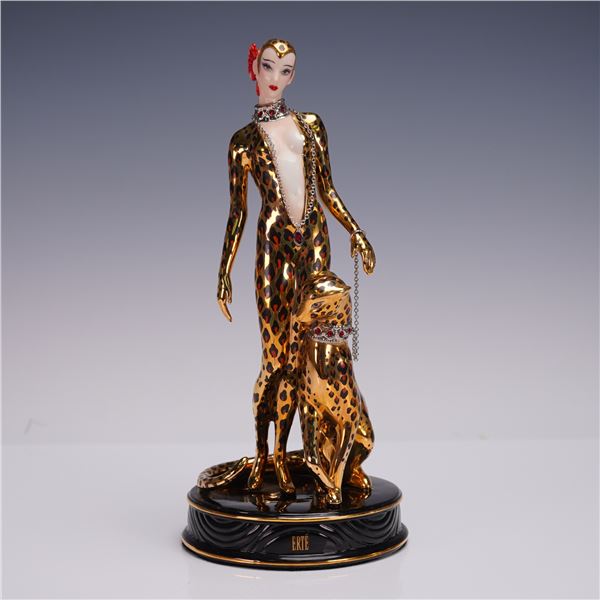 Franklin Mint House of Erte Porcelain Figurine, Leopard w/COA