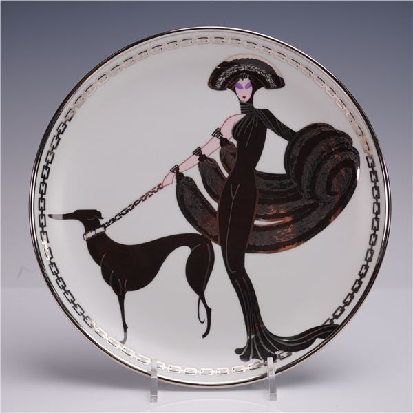 Franklin Mint House of Erte Porcelain Collector Plate, Symphony in Black