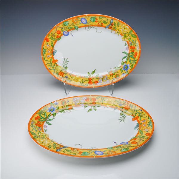 2pc Hermes La Siesta Porcelain Oval Platters