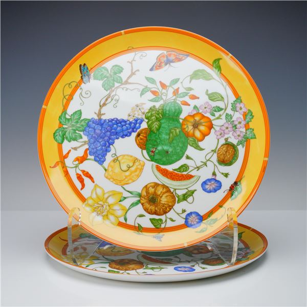 2pc Hermes La Siesta Porcelain Tart Plates