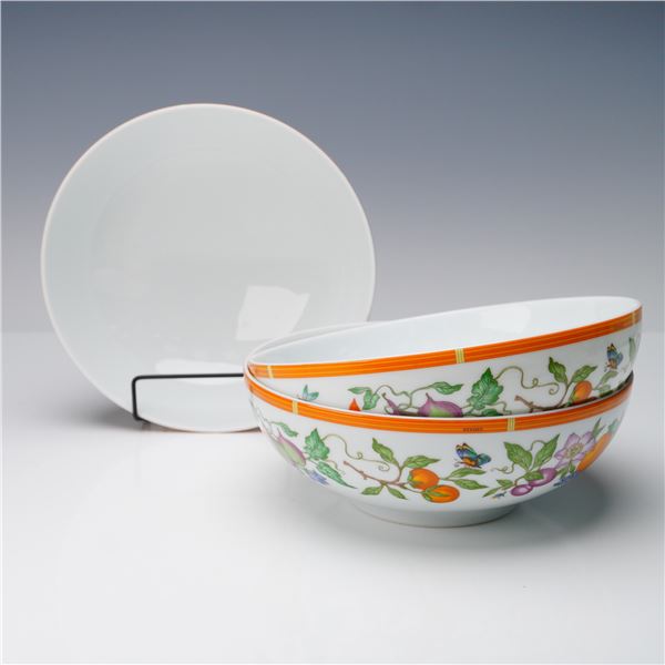 3pc Hermes La Siesta Porcelain Serving Bowls