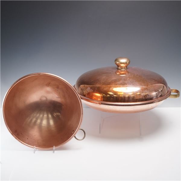 2pc Copper Cookware Set, Includes Spring Culinox Pan with Lid