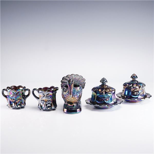 7pc Mosser Iridiscent Carnival Glass Set
