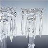 Image 2 : 7pc Pressed Glass Set with Crystal Lusters and Table Pieces