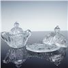 Image 3 : 7pc Pressed Glass Set with Crystal Lusters and Table Pieces