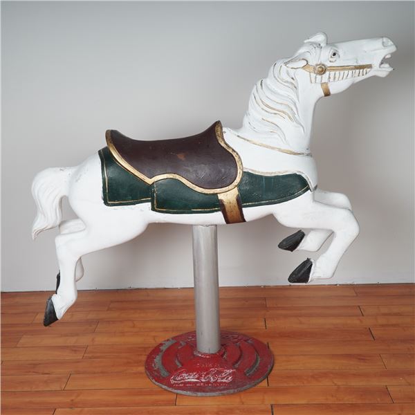 Original Coca-Cola Carousel Horse Ride with Cast Iron Base
