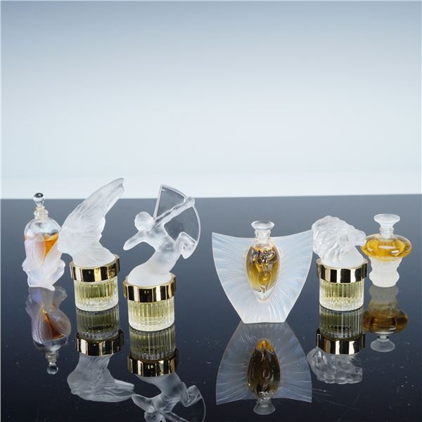 6pc Lalique Collection of Miniature Perfume Bottles