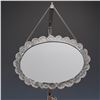 Image 1 : Bastas 925 Sterling Silver Embossed Floral and Shell Oval Hanging Mirror