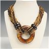 Image 4 : 2pc Beaded Necklaces with Wood and Enamel Accents