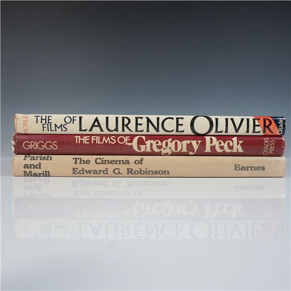 3 Vintage Film Books: Laurence Olivier, Gregory Peck, Edward G. Robinson